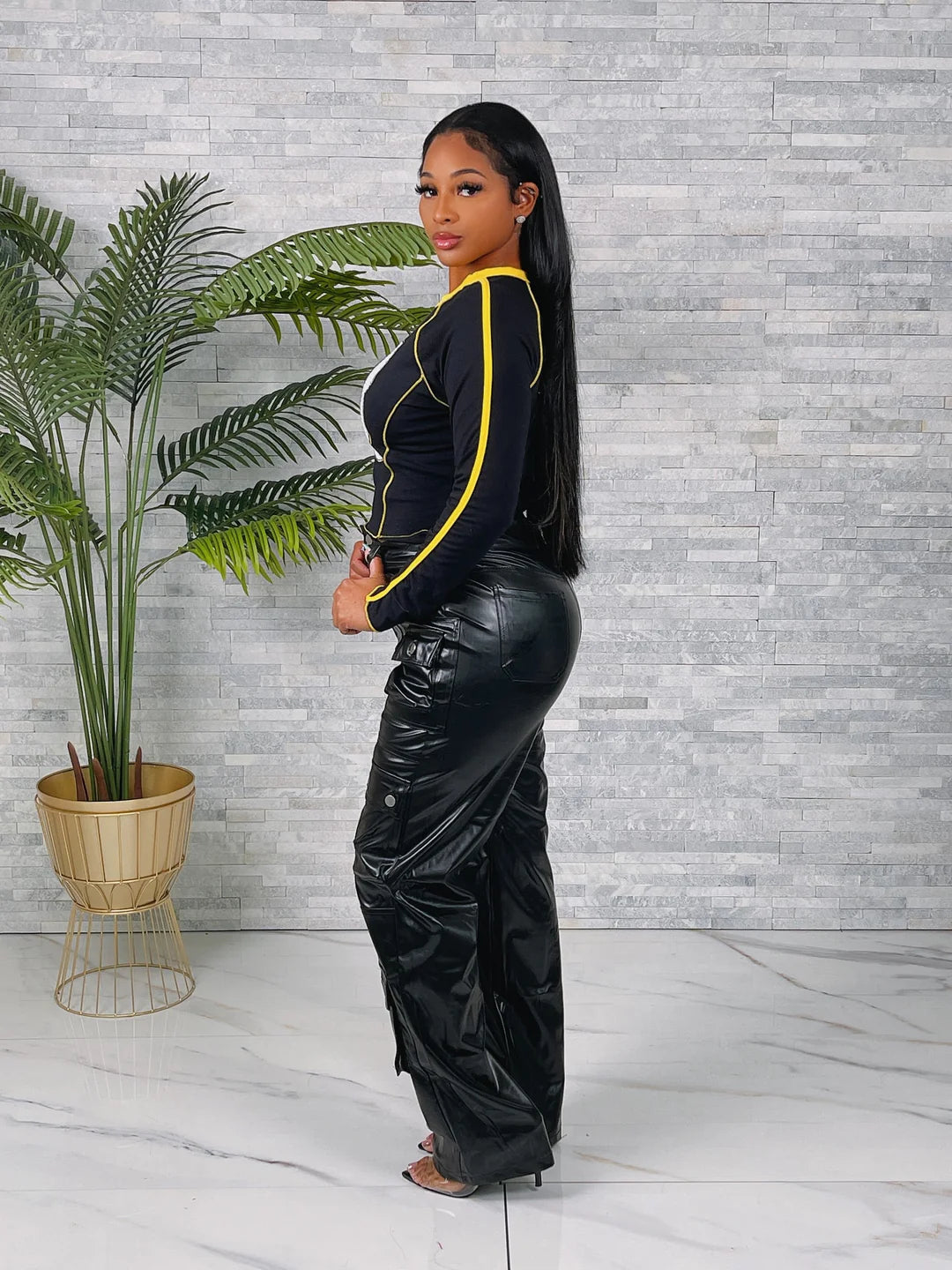 Bad Gal PU Cargo Pants