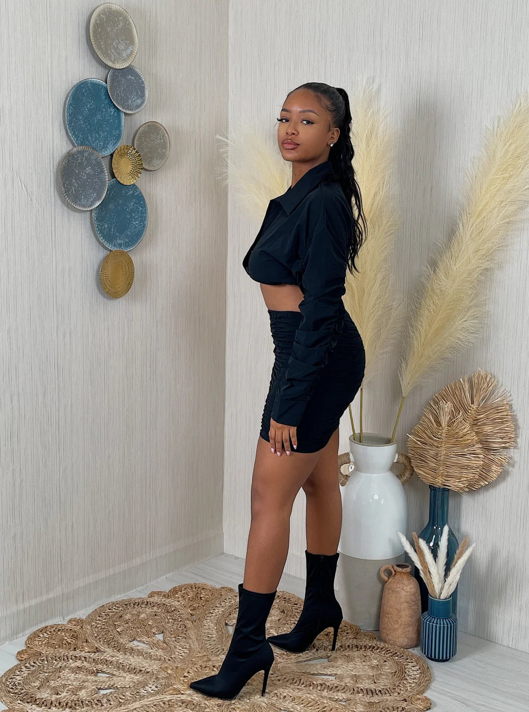 Friday Night Ruched Skirt Set