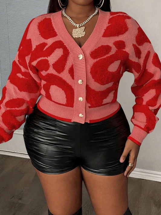 Abstract Beauty Cardigan (Plus)