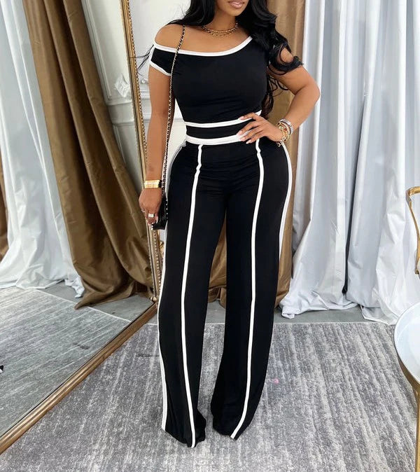 Can’t Touch Stripe Contrast Pants Set