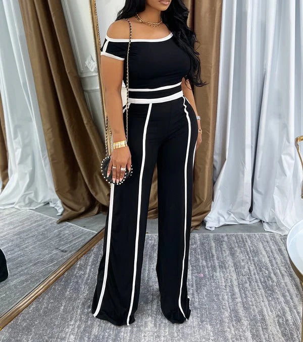 Can’t Touch Stripe Contrast Pants Set