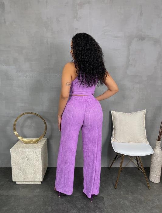 Lady Lilac Crop Pants Set