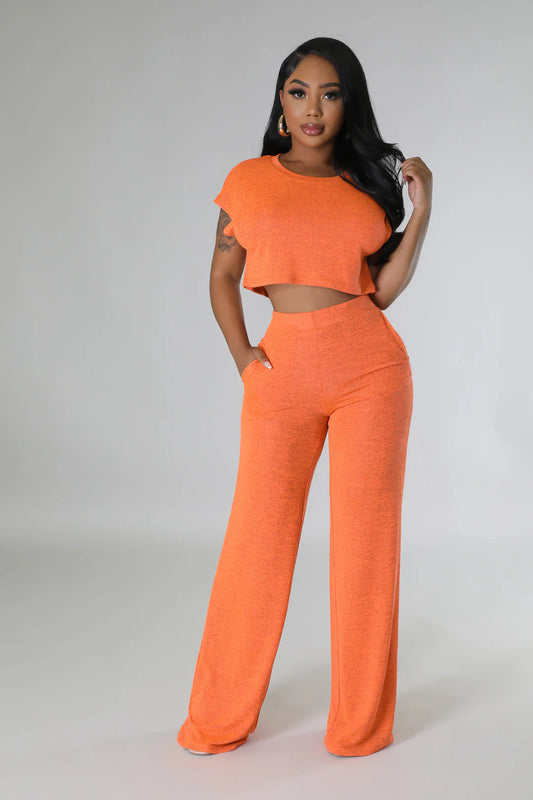 Wallflower Crop Top Pants Set