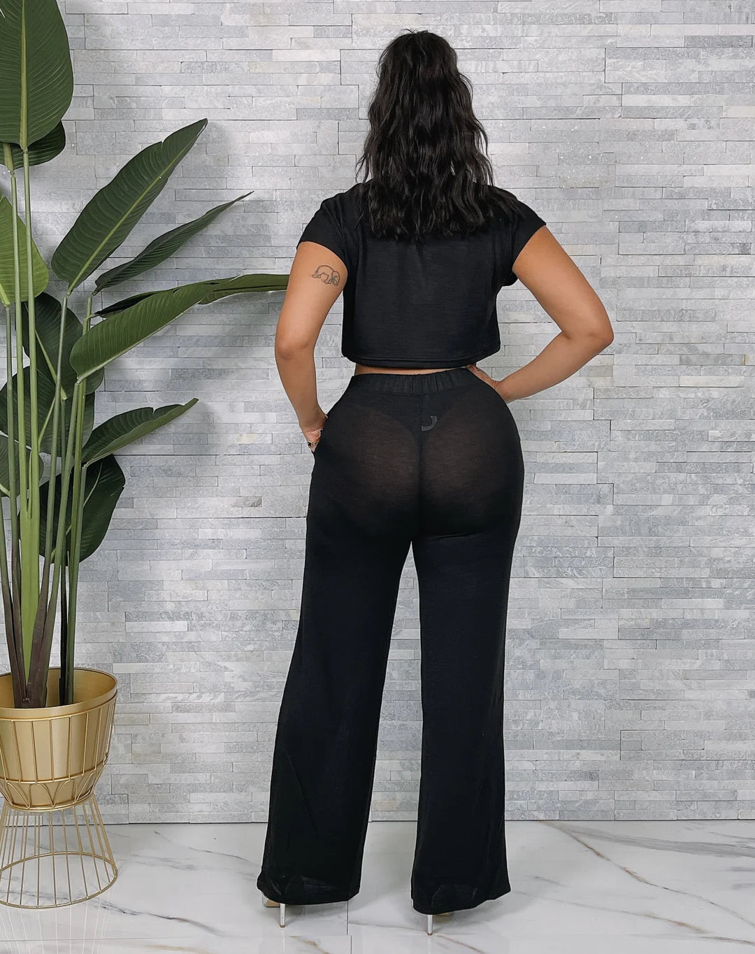 Wallflower Crop Top Pants Set