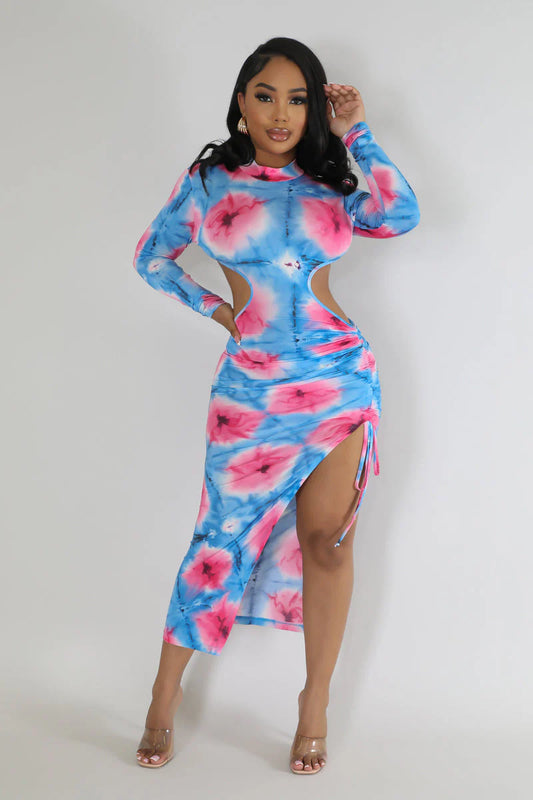 The Blueprint Print Backless Dress