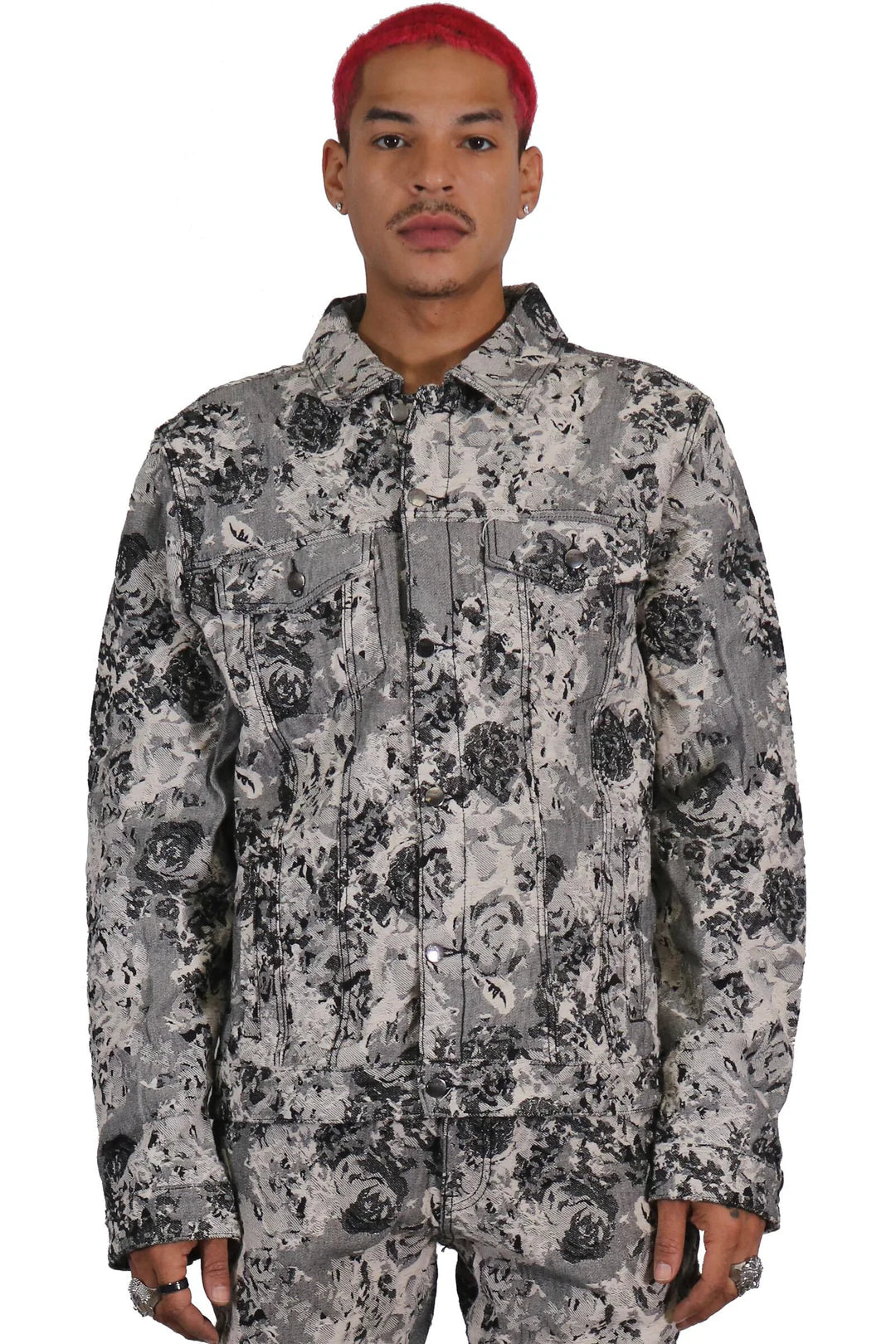 King Of Roses Denim Print Jacket