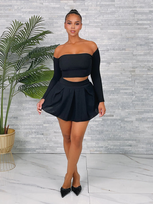 Fancy Off The Shoulder Skirt Set