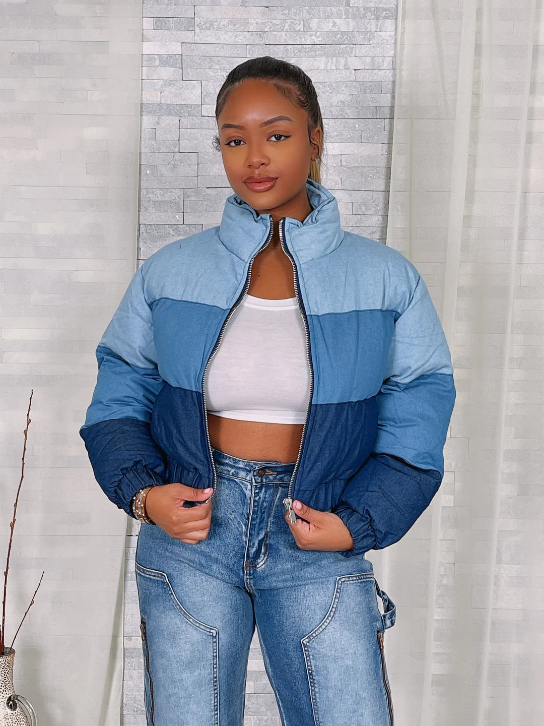 Lisa Denim Puffer Jacket