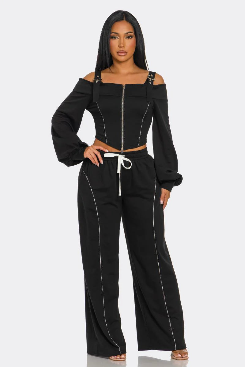 Locked N’ Loaded Strapped Pants Set