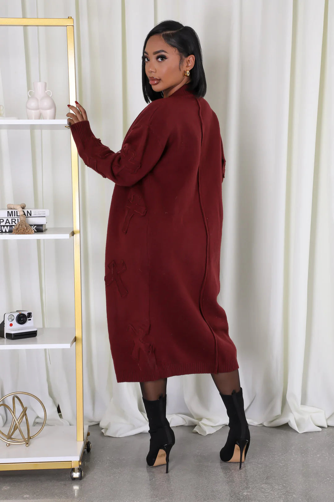 Cold Outside Long Cross Designs Cardigan