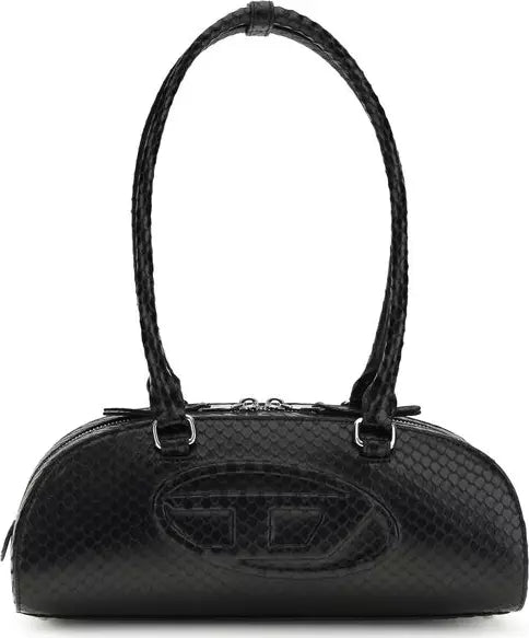 Diesel Black Calf Leather Bos Taurus Shoulder Bag