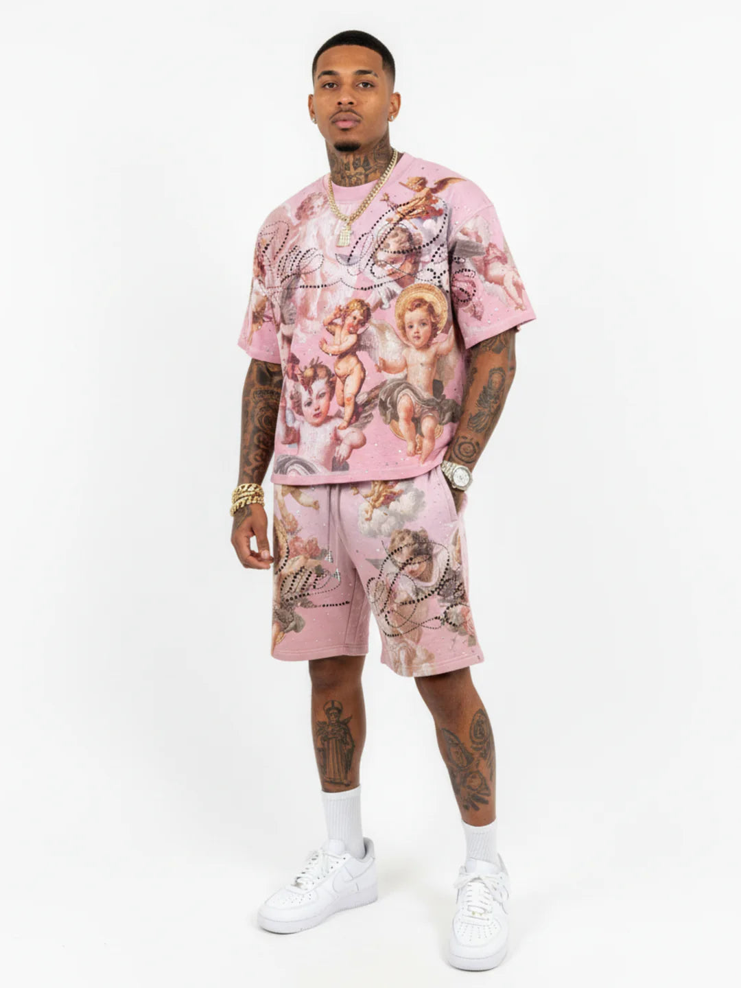 Fallen Angels Graphic Shorts Set