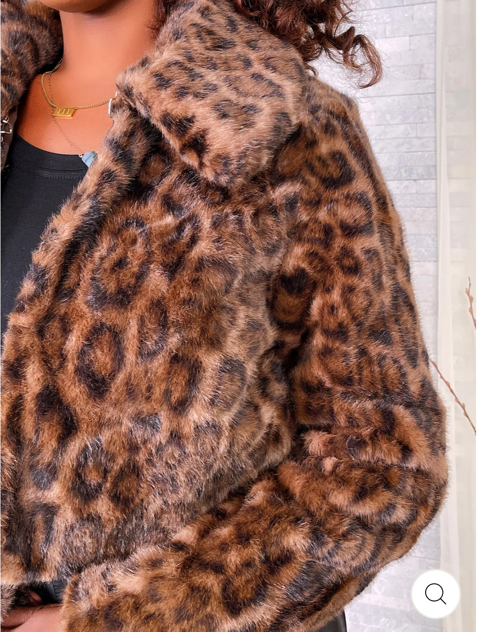 Jackie Leopard Faux Fur Jacket