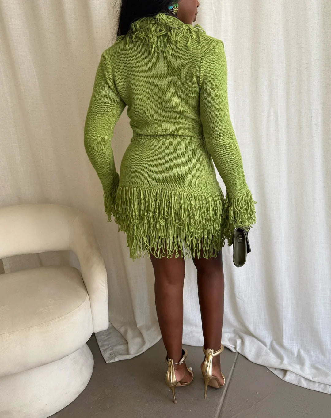 A Little Frisky Tassel Trim Skirt Set