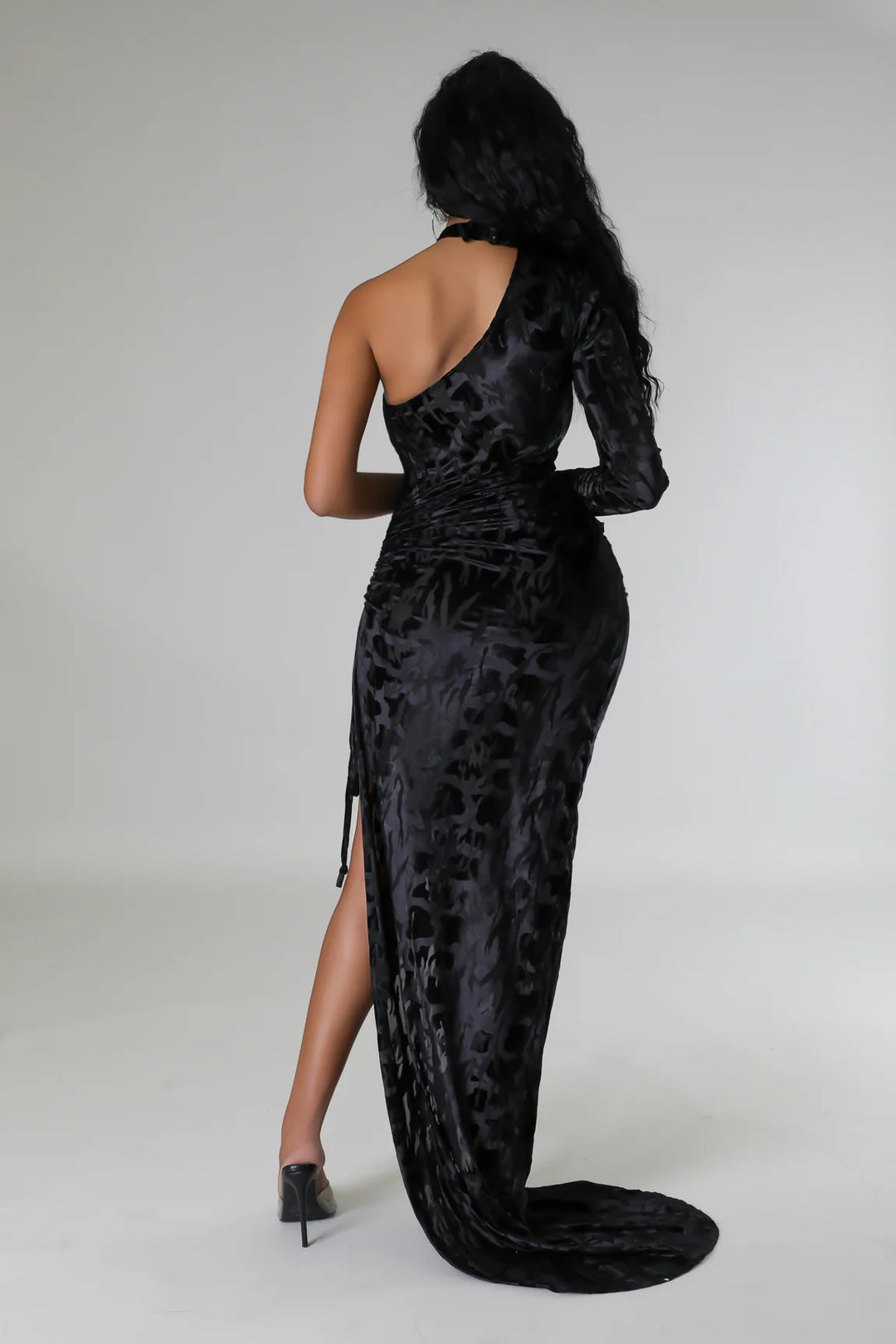 The Evening Gown Velvet Cutout Dress