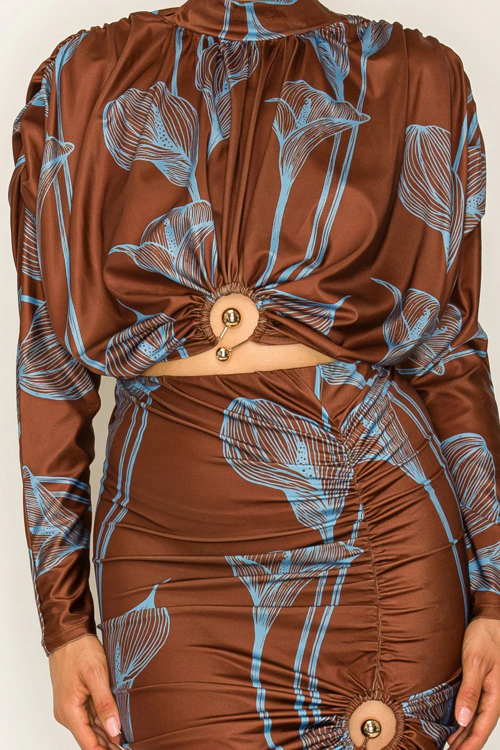 Mirror Image High Neck Skirt Set