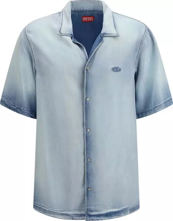 DIESEL Lyocell Blue Shortsleeved Shirt