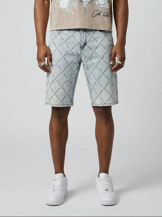 Diamond In the Ruff Denim Shorts