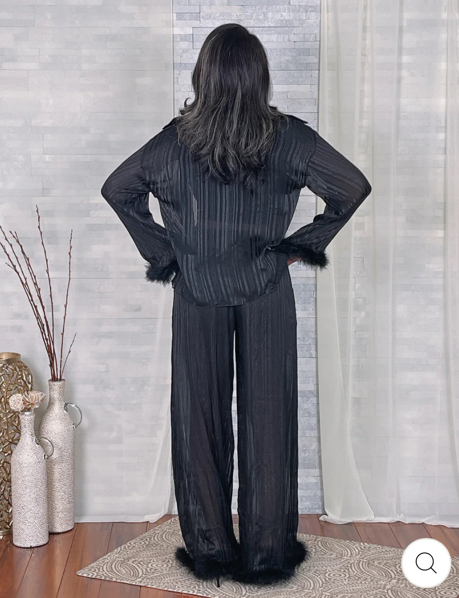 Staying In Sheer Pajama Set