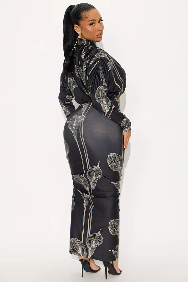 Mirror Image High Neck Skirt Set