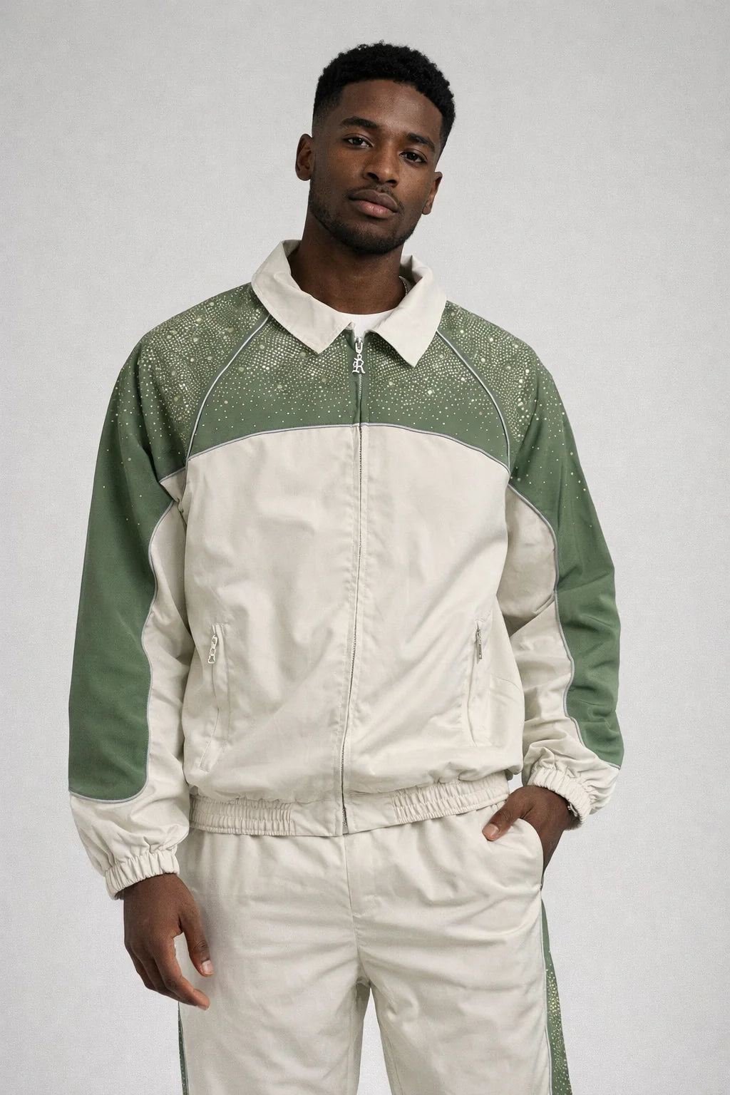 Mr. Nice Guy Rhinestone Two Toned Tracksuit