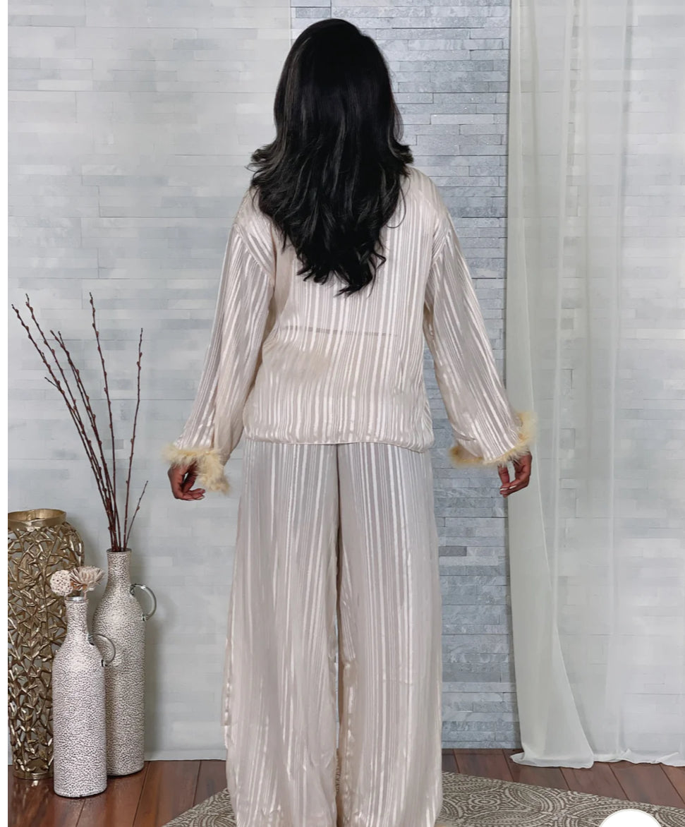 Staying In Sheer Pajama Set