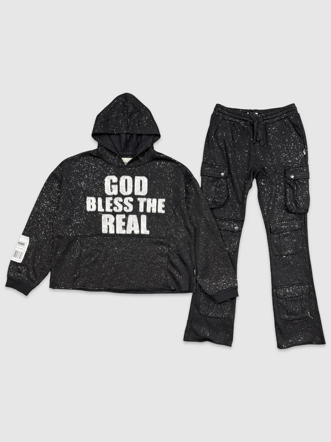 God Bless The Real Crop Hoodie Set