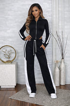 Things To Do Zip Up Pants Set
