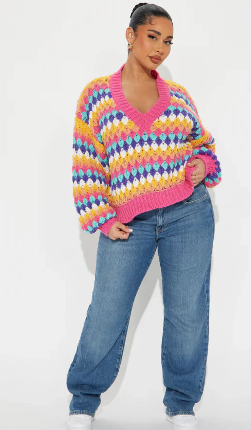 Living Color V Neck Sweater