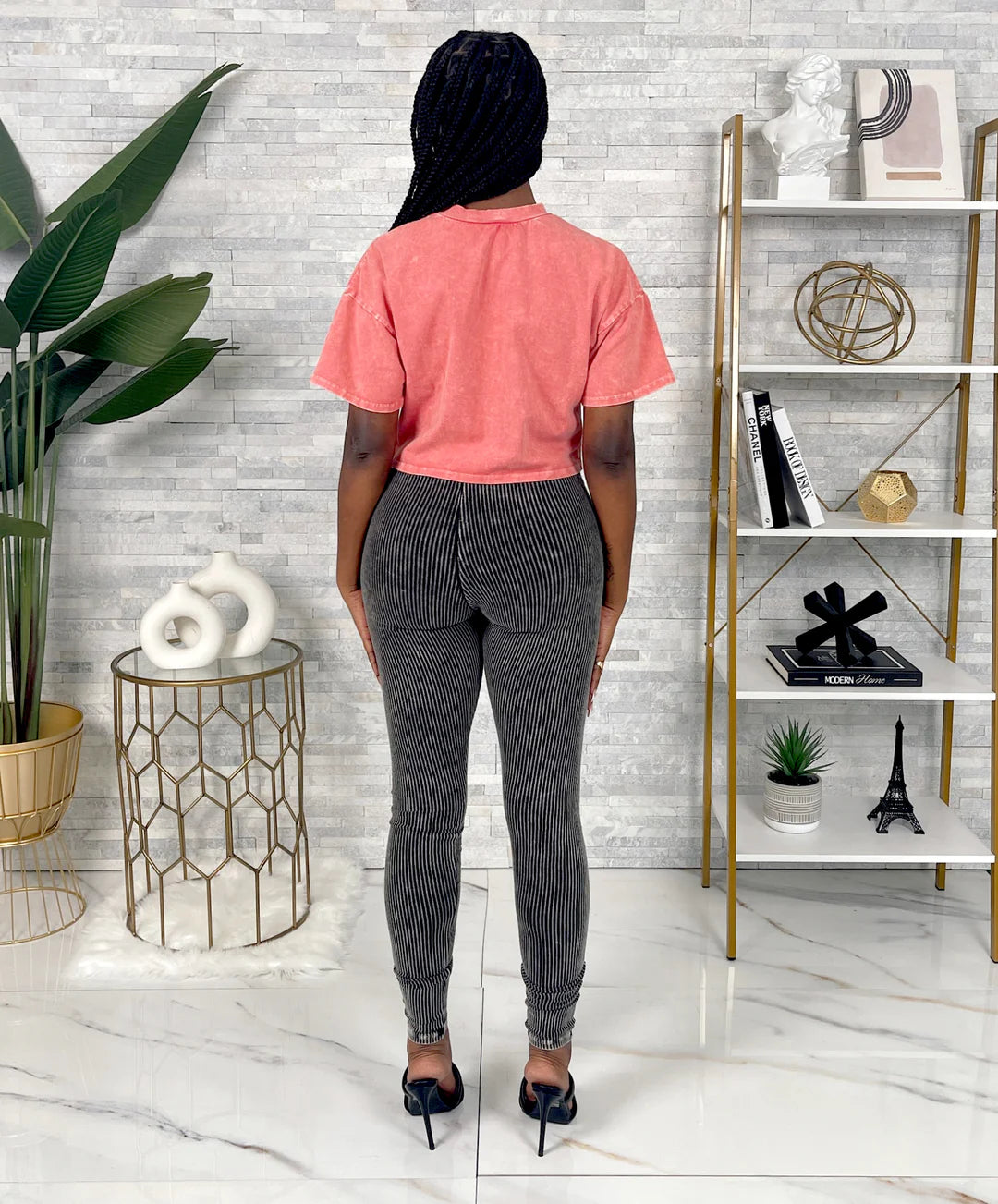 Fake It Washed Cropped & Leggings Set