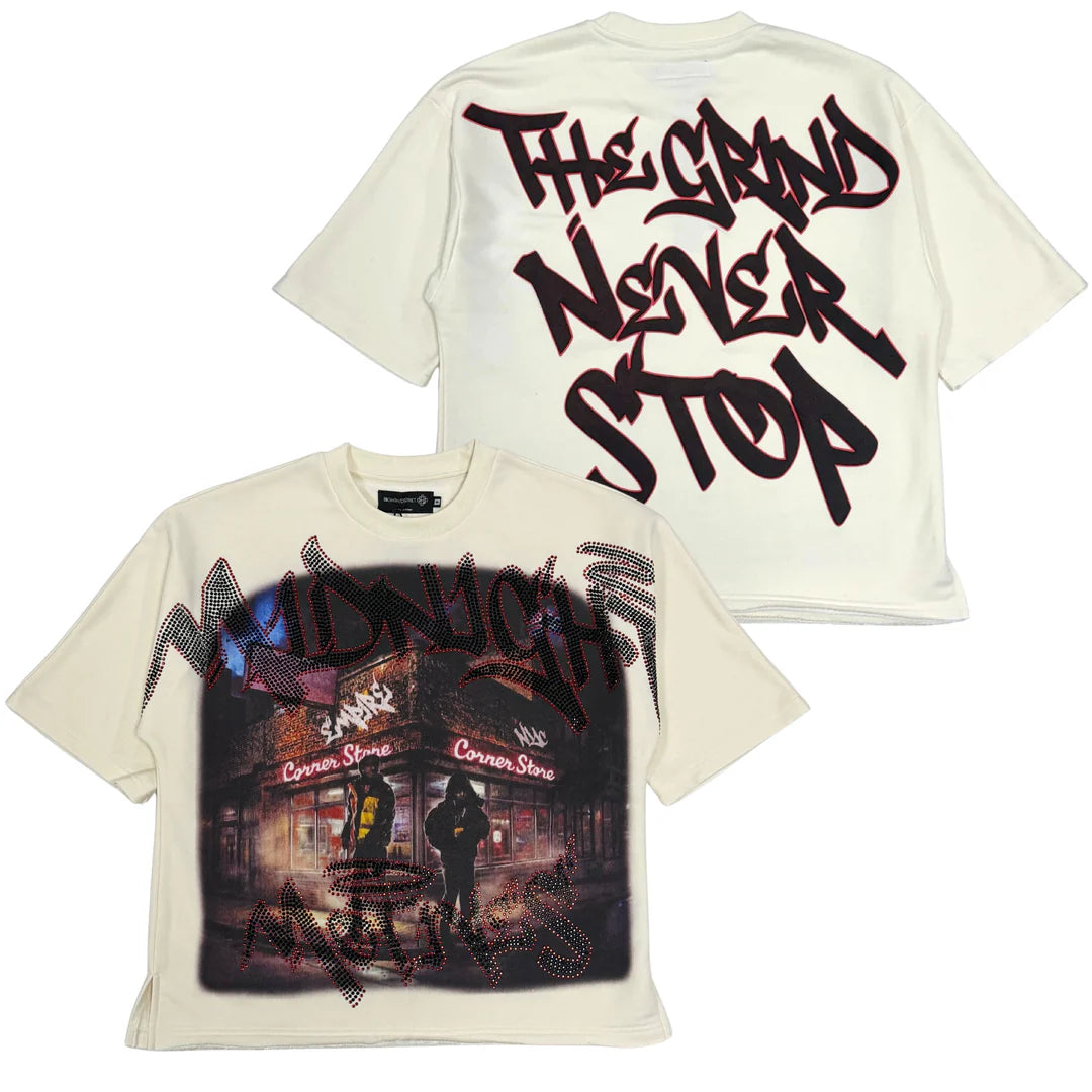 Grind Never Stops Cropped Graphic Tee
