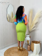 Gracie Bow Detail Midi Skirt