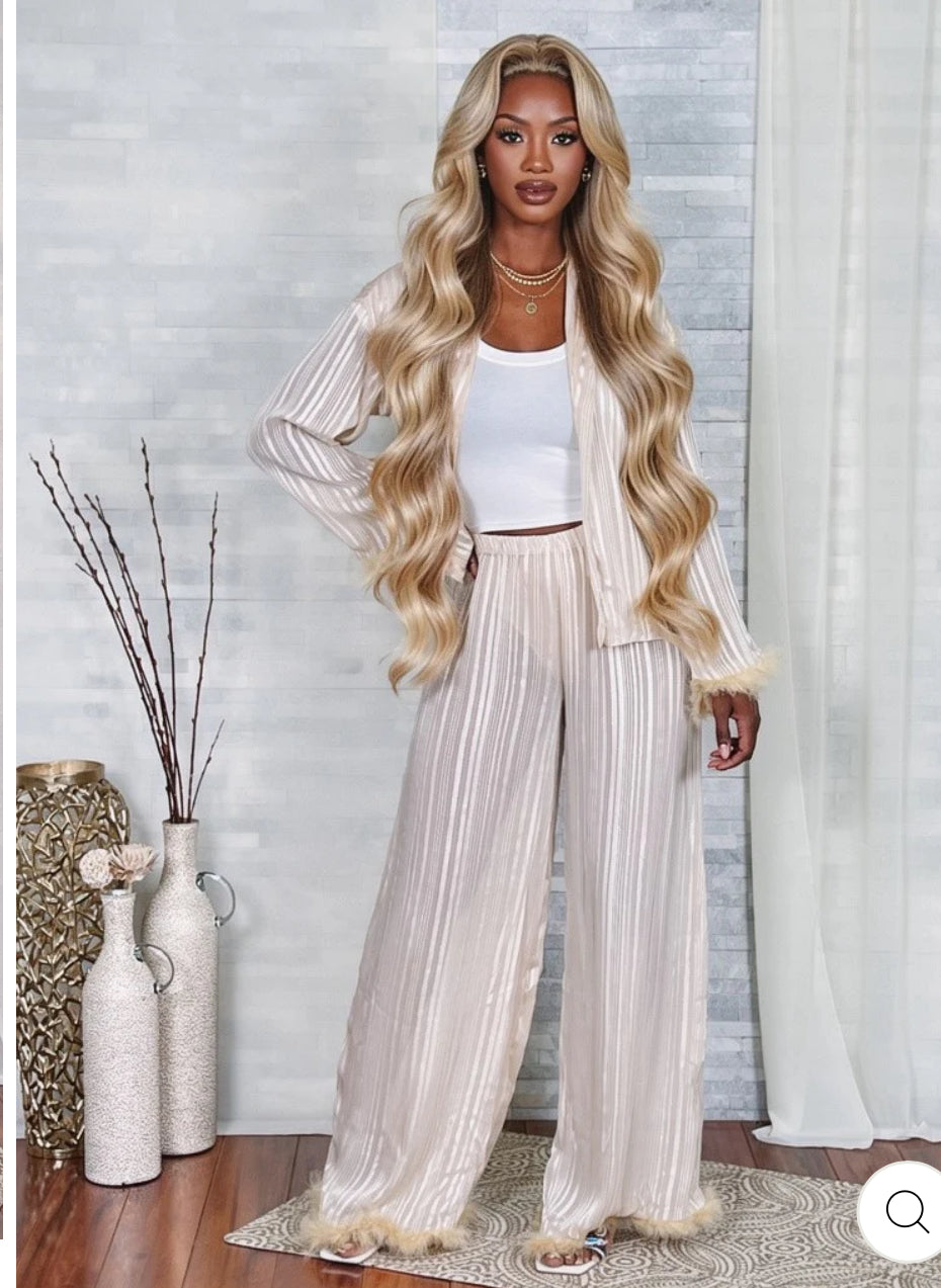 Staying In Sheer Pajama Set