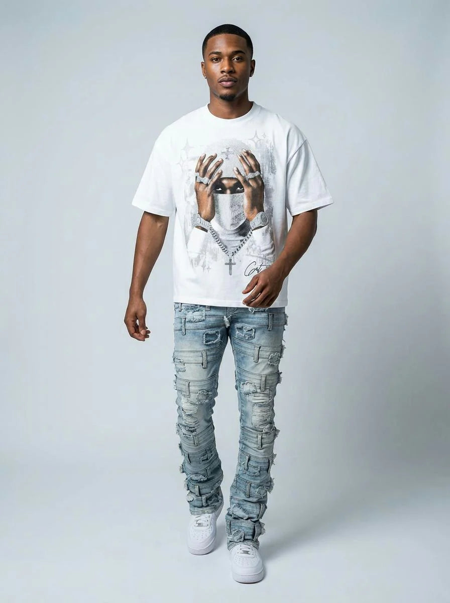 Damon Belted Stack Jeans