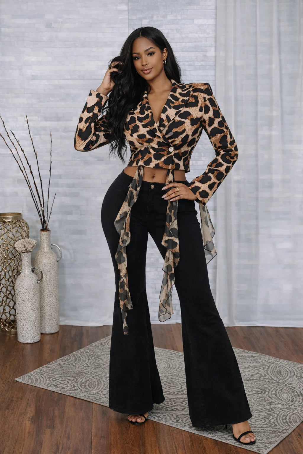 Purrfect Cheetah Cropped Blazer
