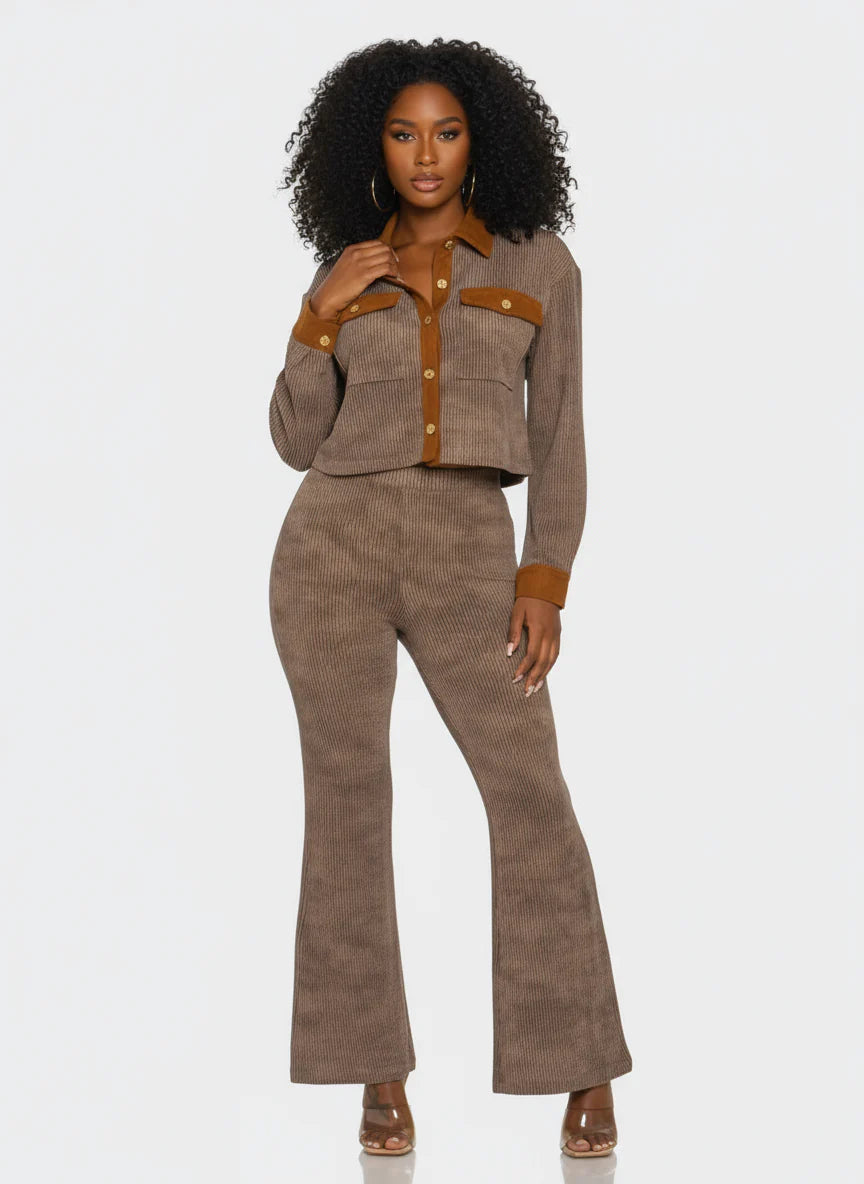 A Vibe Ribbed Pants Set