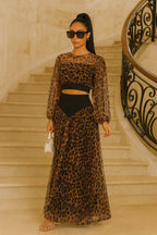 Jungle Fever Leopard Mesh Skirt Set