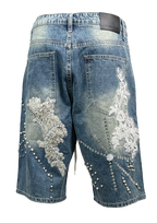 Stefan Embroidered Denim Shorts
