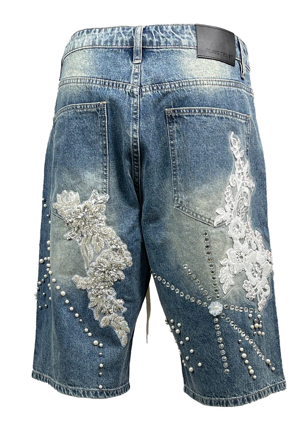 Stefan Embroidered Denim Shorts