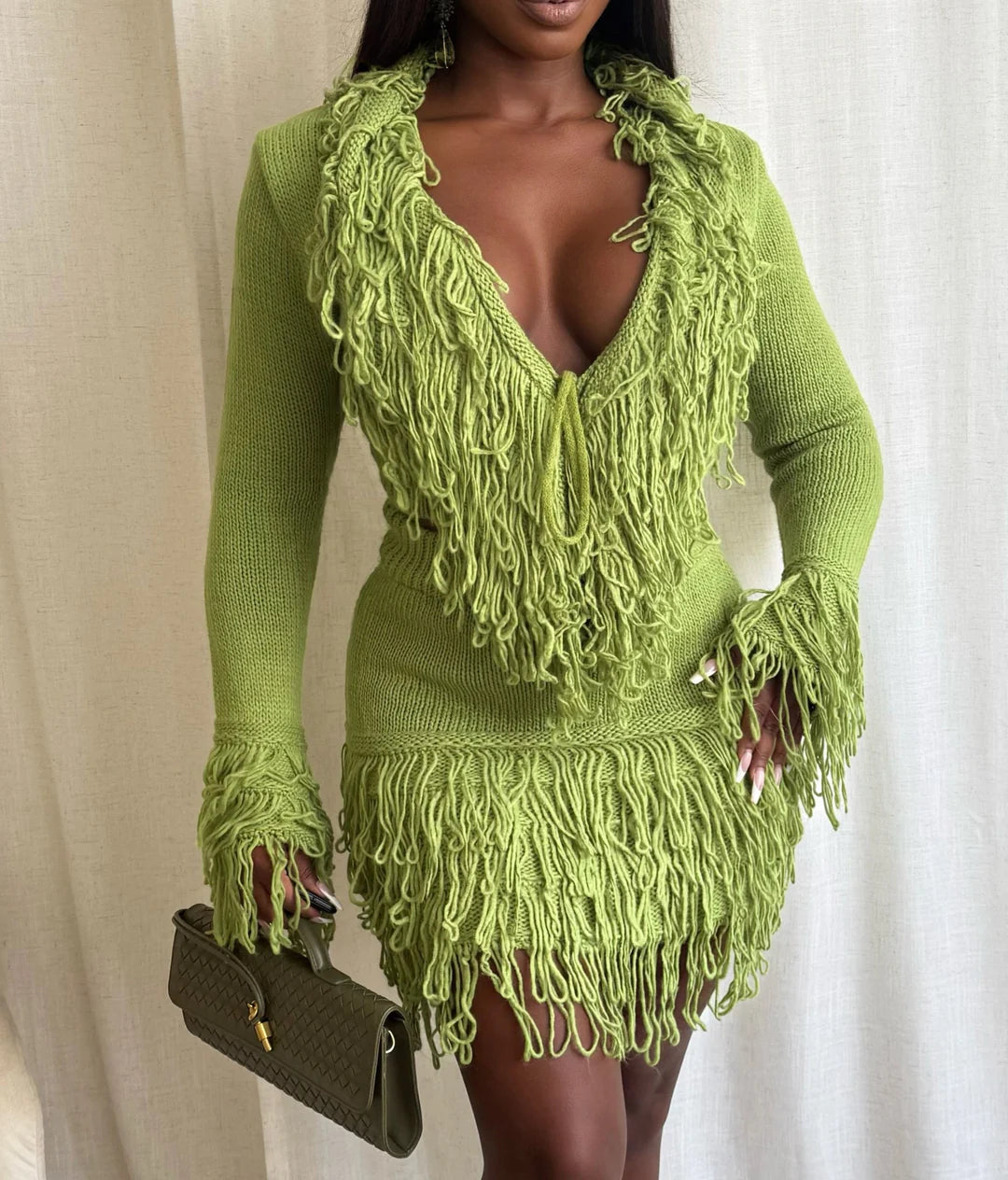 A Little Frisky Tassel Trim Skirt Set