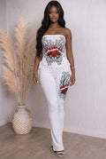 True Love Ruched Printed Tube Set