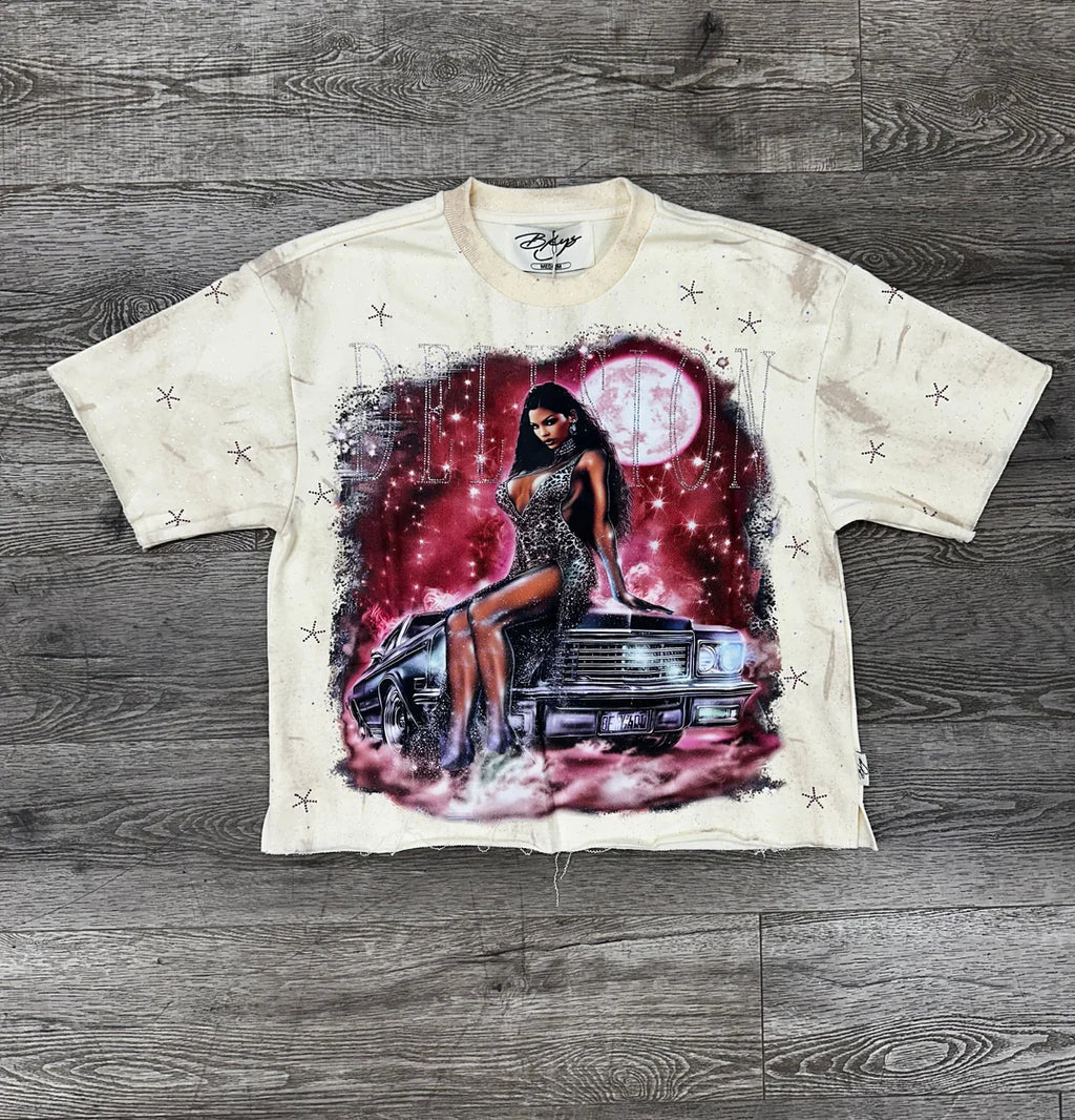 Delusion Graphic Cropped Tee