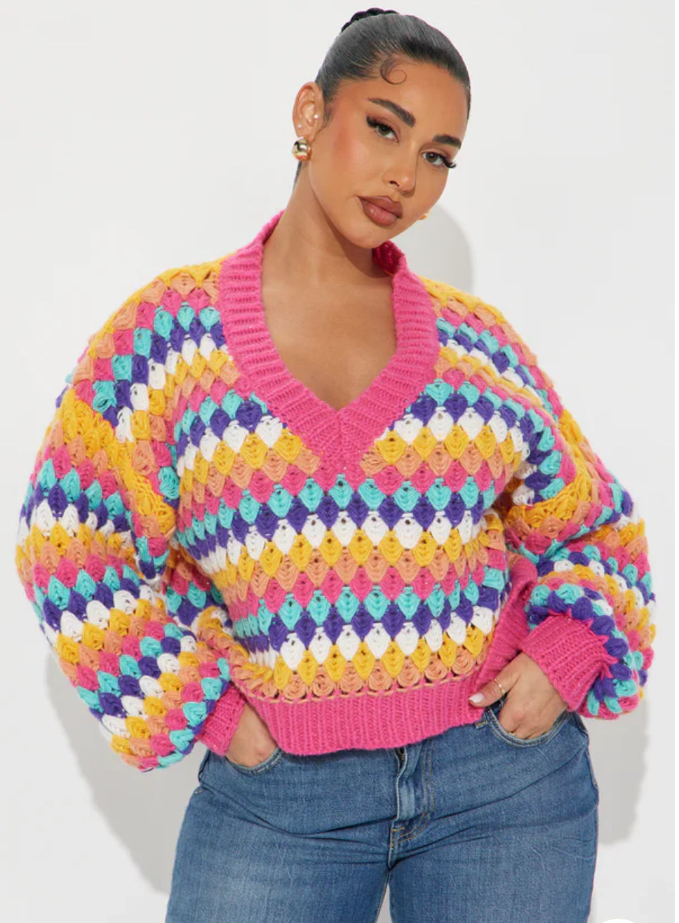Living Color V Neck Sweater