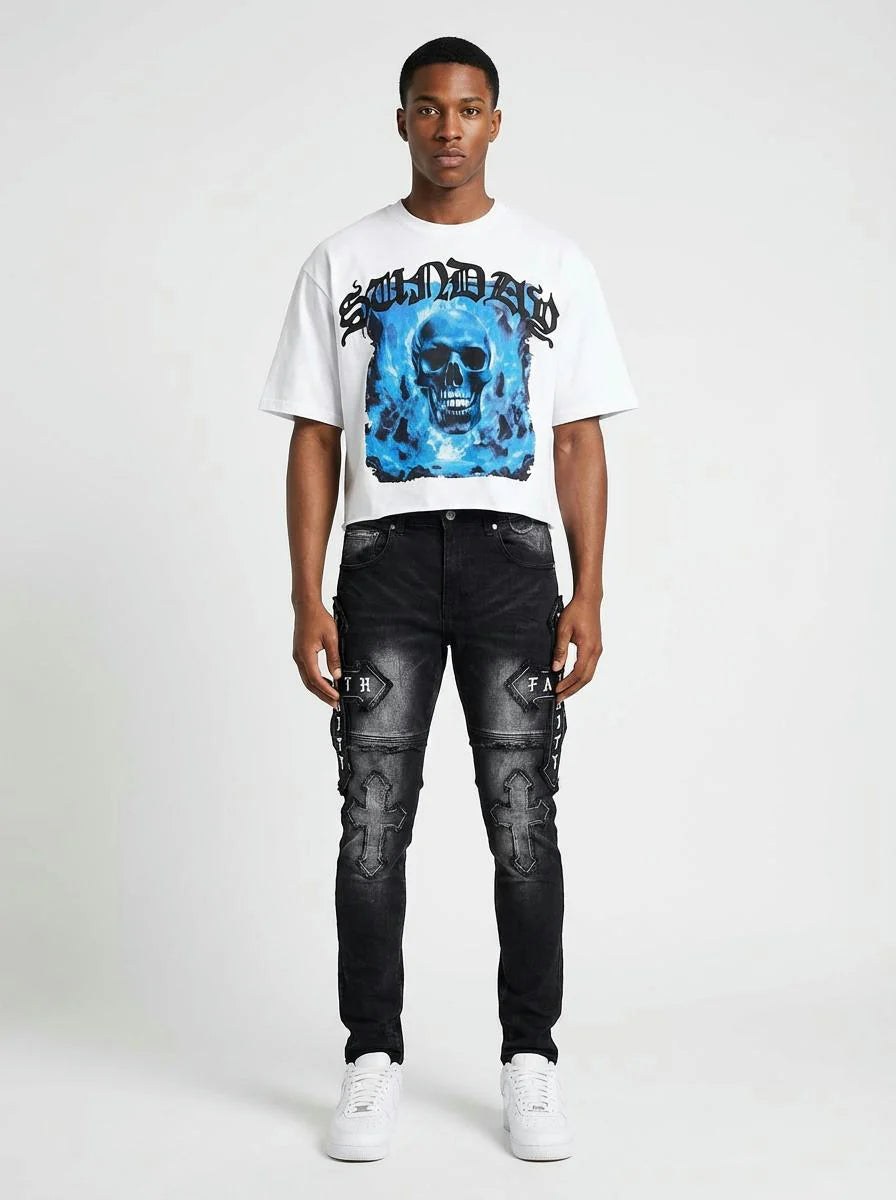 Faithful Cross Patch Jeans