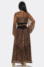 Jungle Fever Leopard Mesh Skirt Set