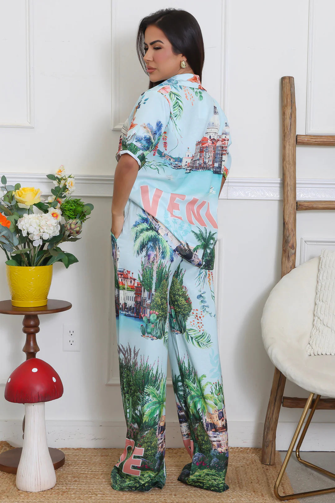 Venice Print Pants Set