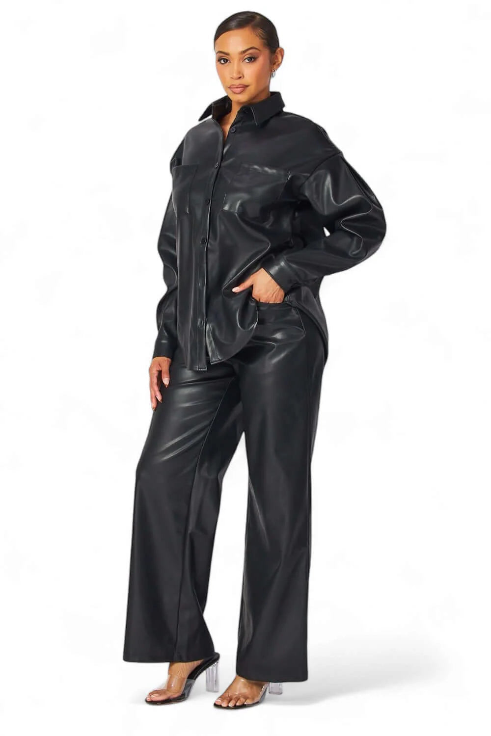 Into The Matrix Faux Leather Pants Set