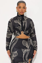 Mirror Image High Neck Skirt Set