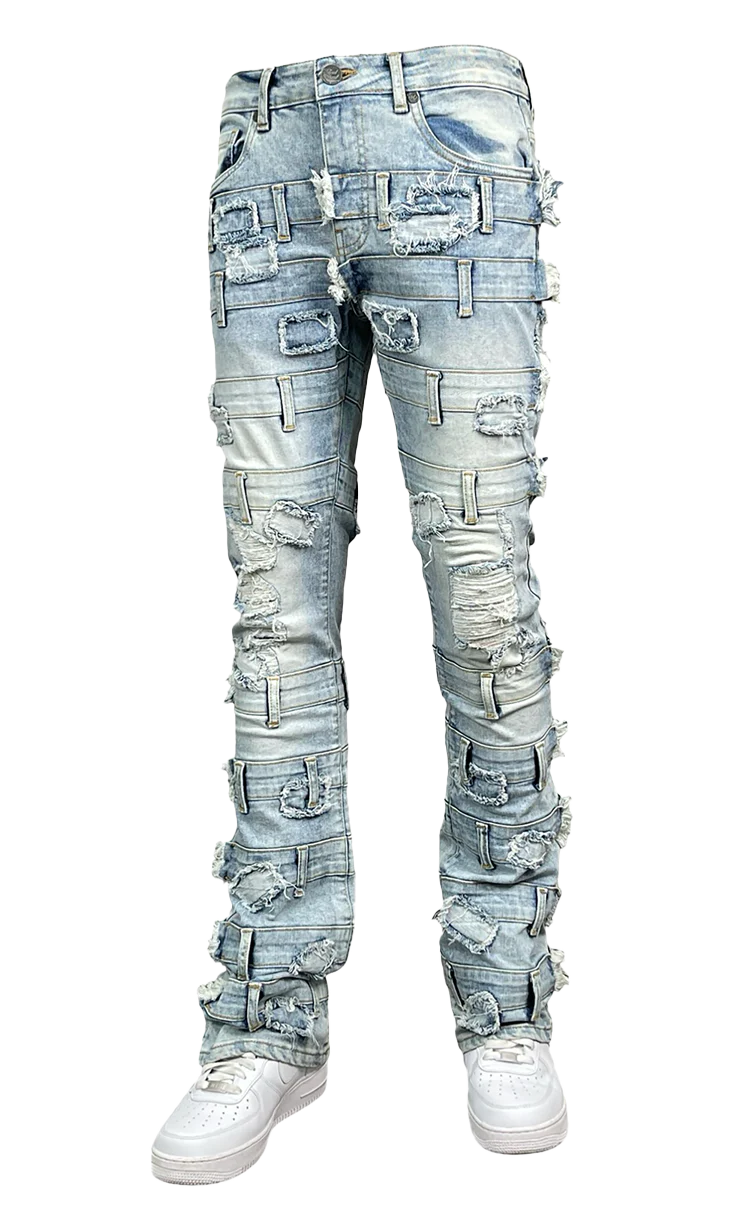 Damon Belted Stack Jeans