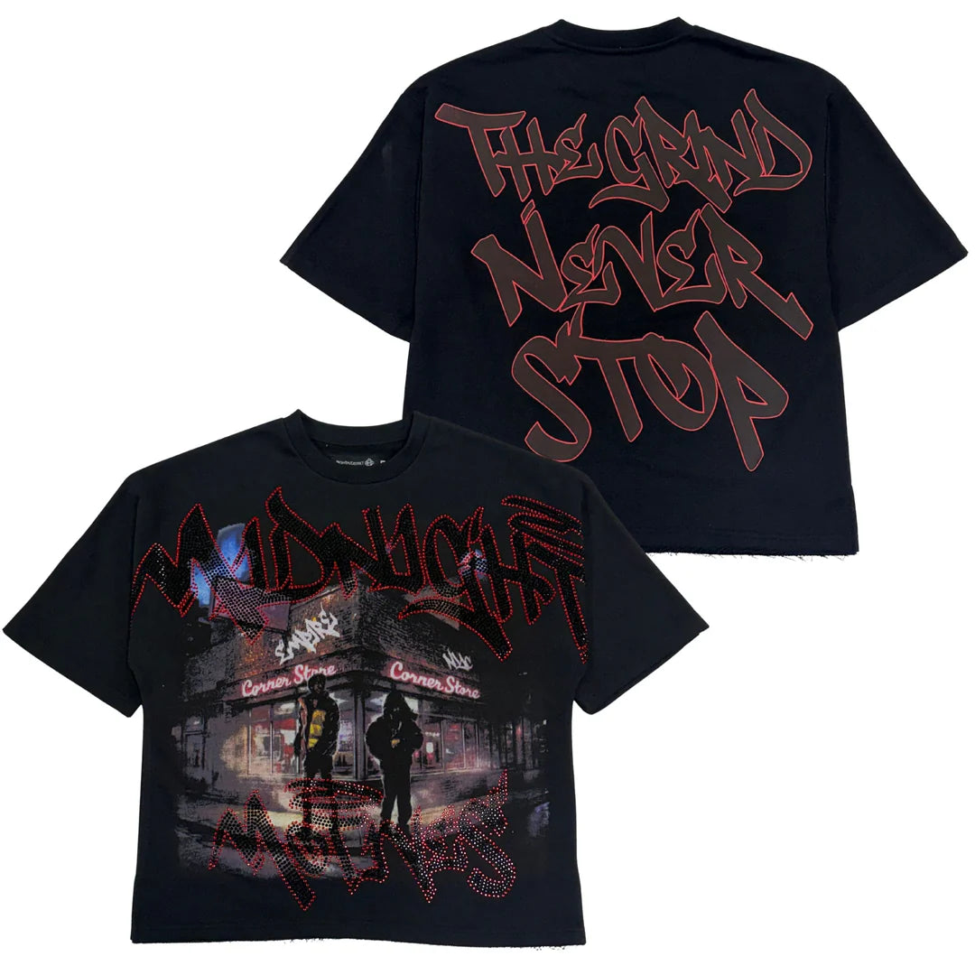 Grind Never Stops Cropped Graphic Tee